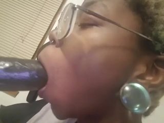 Slut sucks and fucks her dildo  (Compilation)