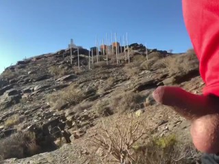 Small cock out risky walk