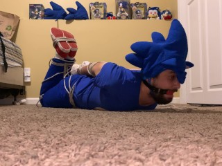 Sonic Cosplayer in Bondage