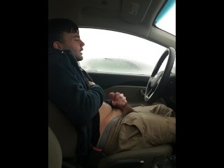 Spontaneous jerk off in car
