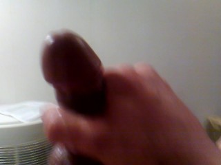 Stroking my cock while precum drips out!
