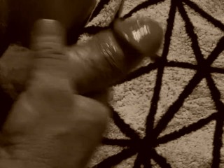 stroking my hard cock