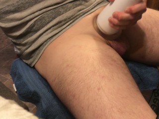 Stud relentlessly pounding his toy until he give it a massive creampie