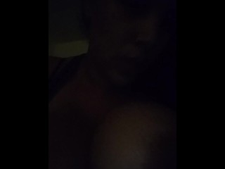 Sucking my big titties