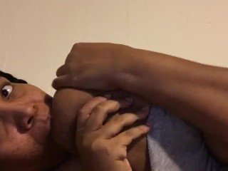 Sucking my nipples