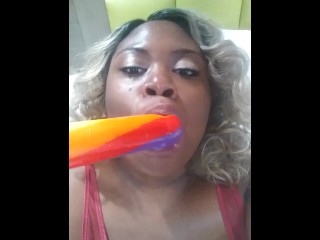 Sucking this rainbow cock