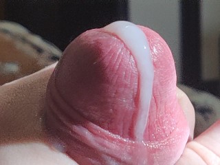 Super zoom cumshot. boy jerk off his cock