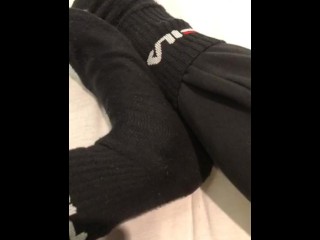 Sweaty black socks after work