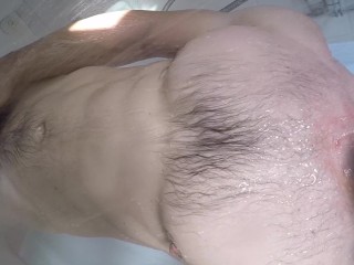 taking a shower