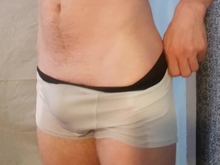 Teen Guy Pissing in His Boxers - Desperate Wetting
