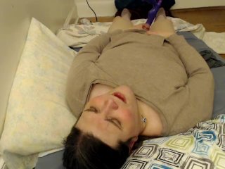 tgirl frotting with a vibrator