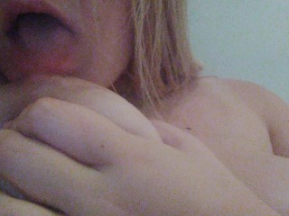 TITTY PLAY IN THE TUB! Watch me lick my big titties