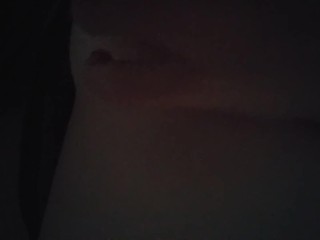 Touching my boobs in dark lighting.