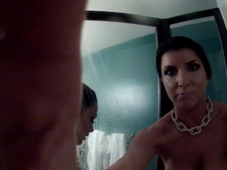 Two hot pornstars wash each other off With Romi Rain