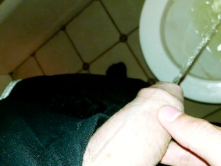 Uncut Guy With Beautiful Cock Pissing In Toilet
