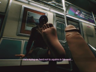 (Unreal Engine Animation) Subway Footjob/Handjob/Blowjob In Public