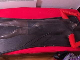 Vacbed Self Bondage Session 6 - 38 Seconds with blow up penis gag
