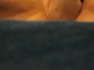 Very wet and sloppy pussy fisting at desk