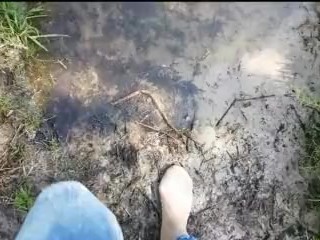 Wet Nylonfeet ** Outdoor **