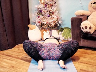 Yoga session in a new pair of tight leggings