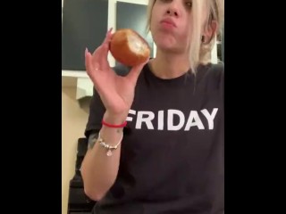 Young Latina tongues creamy hole